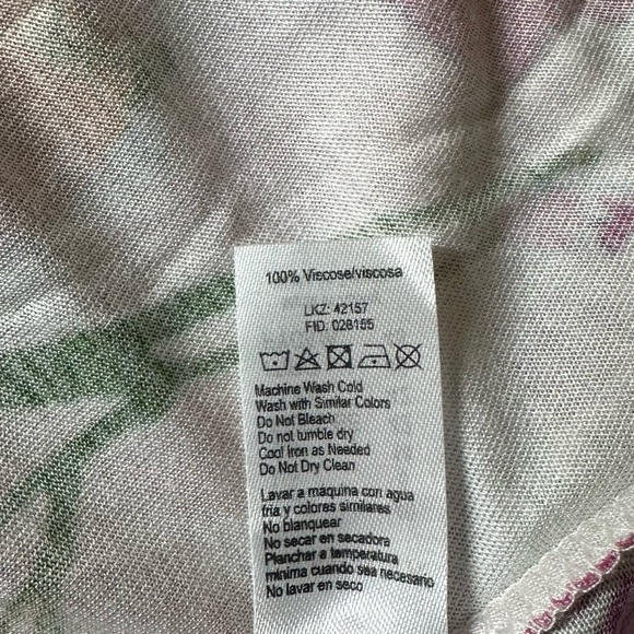 NEW Lascana Flutter Sleeve Flowy Viscose Midi Dress White Purple Pink Floral 8 - Picture 12 of 13